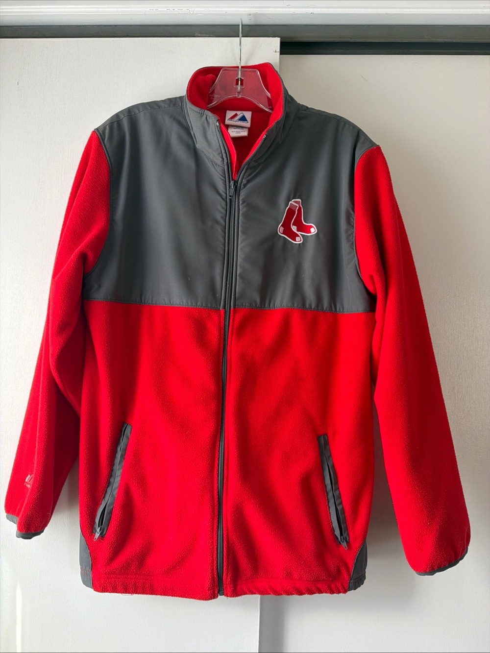 Majestic Red and Gray Boston Red Sox Lightweight Jacket